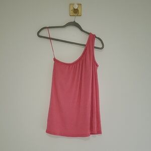 Michael Stars One Shoulder Tank Top Women One Size Fits Most Light Red Stretchy